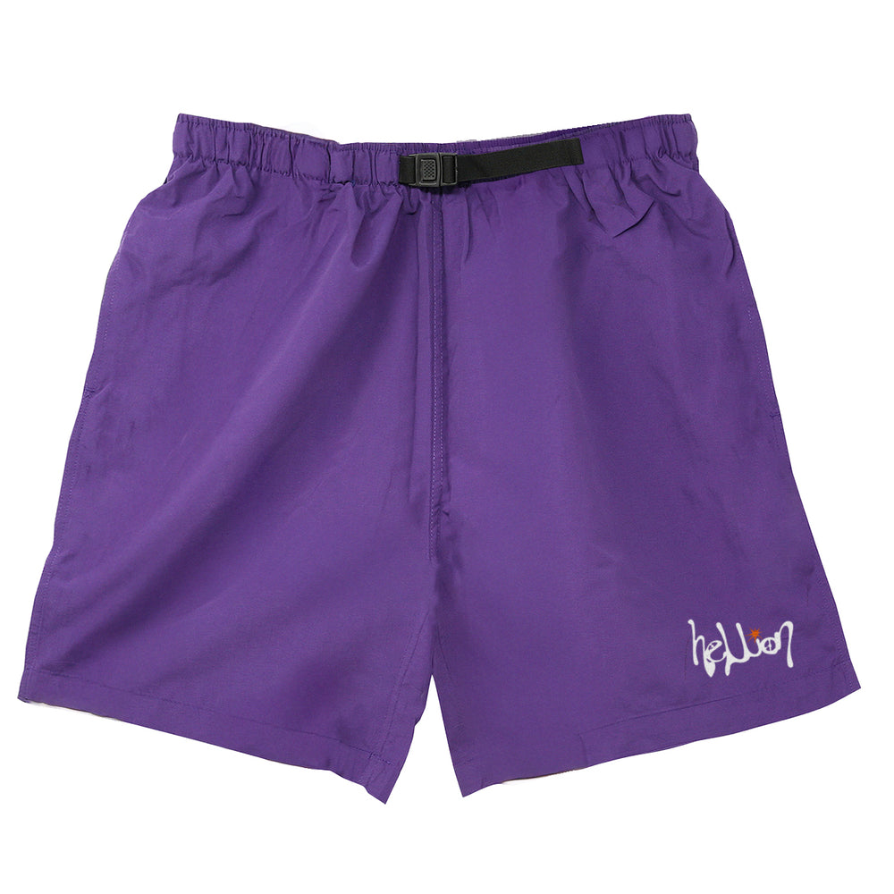 Script logo Nylon shorts PURPLE